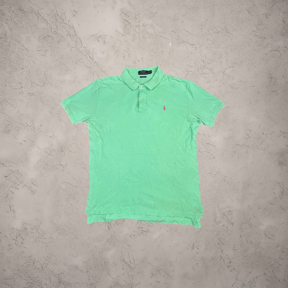 Polo Ralph Lauren Mens Large Mint Green Classic Fit Short Sleeve Polo Shirt‎ Y2K